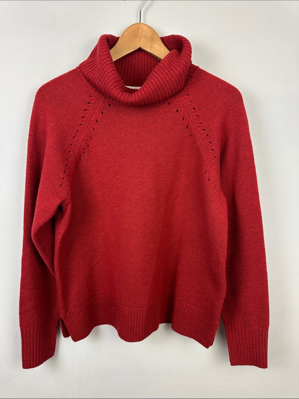 Joie 100% Wool Pointelle Turtleneck Sweater Sz S